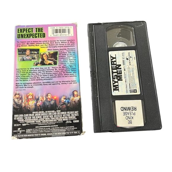 Mystery Men VHS‎ Tape Rental Comedy PG-13 Movie Universal Studios Ben Stiller - Picture 2 of 7